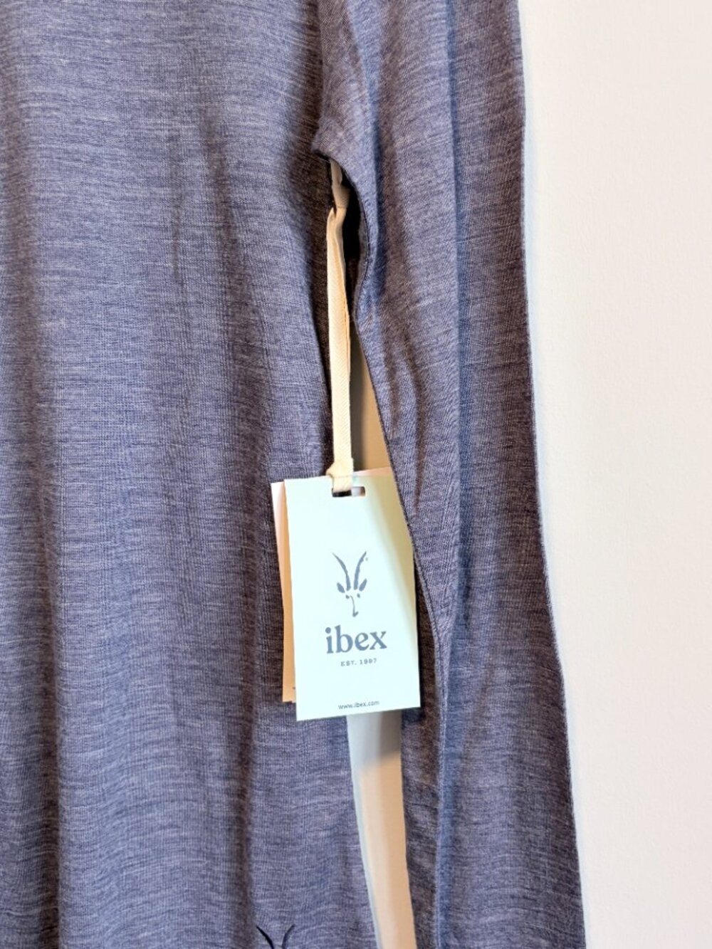 ibex Long Sleeve Crew Next To Skin Merino Wool Base Layer Blue Women Size S - Picture 6 of 10